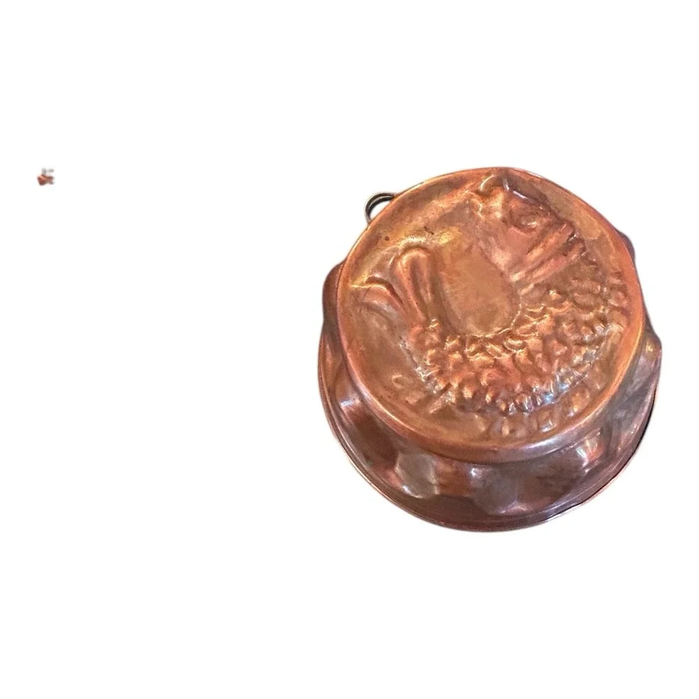 Antique 19th Century Copper Fish‎ Molds set of 2 wall hanger jello mold